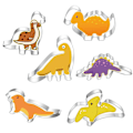 Miniatyrbillede 1 af 5: 6 stk. Dinosaur Cookie Cutters Kit, Rustfrit Stort Dino Cooki