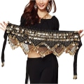Miniatyrbillede 1 af 5: Ladies Sweet Belly Dance Hip Scarf med Guld Mønt Nederdel Wrap, Be