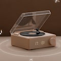 Miniatyrbillede 5 af 5: (Pink) Retro Vinyl Record Player Style Bluetooth Speaker Gramofon