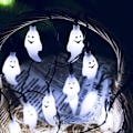 Miniatyrbilde 2 av 5: Halloween-dekorasjonslys, 3 moduser 2-PAKKE 3M 20 LED vanntette utendørs dekorative spøkelsesfe-lys for uteplass, hage, port, gård, Halloween-juledekorasjon