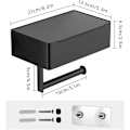 Miniatyrbillede 2 af 6: Toiletpapirholder, Mat Sort Servietboks, Opbevaringsboks, Stainle
