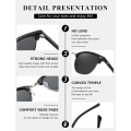 Pikkukuva 5 / 5: Polarisoidut aurinkolasit Unisex Retro Semi-Rimless