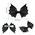 Miniatyrbilde 4 av 5: 4 stk. sorte flaggermus sløyfe barnehårklips Halloween sideklips