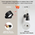 Pikkukuva 3 / 5: 1 kpl (musta) sisäseinävalaisin, LED-kosketusseinävalaisin USB-latausportilla, kosketusohjaus, 3 kirkkaustasoa 3 lämpötilaa 360° kääntyvä makuuhuoneen yöpöytälamppu