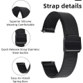 Miniatyrbilde 2 av 5: 2* Watch-stropper, Hurtigutløsende Watch Strap Justerbar Rustfritt Stål S