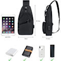 Pikkukuva 2 / 5: Miesten crossbody-salkku, rintalaukku USB-latauksella ja E
