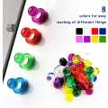 Miniatyrbillede 3 af 5: 32 stk. Hvide whiteboard magneter i plast, 8 farver, 11 x 17 mm, koniske