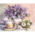 Miniatyrbild 1 av 5: 30x40cm, lila blomma 5d diamantmålad strassbroderi c