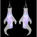 Miniatyrbillede 1 af 5: 2 stk. Smilende spøgelse 3d vindpose Halloween hjem indretning hjem taske De