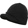 Miniatyrbillede 1 af 5: Herre Vinter Beanie Hat med Skygge Varm Dobbelt Strik Manchet Beanie C
