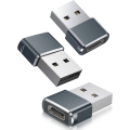 Miniatyrbillede 1 af 5: USB C hun til USB A han adapter 3-pak, Type C opladerkabel C