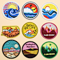 Miniatyrbillede 1 af 4: 9 pak runde broderede patches, dekorative