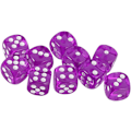 Pikkukuva 1 / 5: 10 16mm D6 Polyhedral Acrylic Dice (Purple) for DND Dice RPG MTG