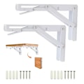 Miniatyrbilde 1 av 5: Folding Bracket 400mm, 2 stk. Svart Folding Console Bracket, Folding Shelf Brackets Load, Heavy Duty Retractable Foldi