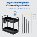 Miniatyrbilde 2 av 5: Undersink Oppbevaring 2 Nivåer, Skyvbar Undersink Organizer Hylle Skuff Dr