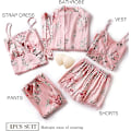 Miniatyrbillede 3 af 6: Kvinders Silke Pyjamas Sæt Pyjamas Piger Kvinders Pyjamas Satin Pyjamas