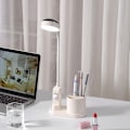 Miniatyrbillede 2 af 4: Hvid, børnebordlampe, skrivebordslampe med penneholder, Automati