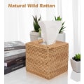 Miniatyrbild 2 av 5: Rattan Servettbehållare, Kvadratisk Handvävd Naturlig Korg Ti