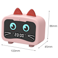 Miniatyrbild 2 av 5: Barnens tecknade kattformade väckarklocka Bluetooth-högtalare LED-flik