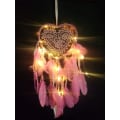 Pikkukuva 5 / 5: Unelma-amuletit (20*45cm, vaaleanpunainen, vaalea), Boho-tyyliset LED-valot Handemad