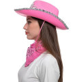 Miniatyrbilde 2 av 5: 3PCS paljett stjerne cowboyhatt, hvit vestlig cowboyhatt, fem