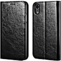 Miniatyrbillede 1 af 5: Sort Wallet Case, Premium Læder Case Folio Flip Cover med Støttefod og Trådløs Opladning