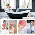 Miniatyrbillede 5 af 5: （Grøn）3 stk. Håndklæder til hårtørring, Superabsorberende Mikrofiber Håndklæde Turban med Knappedesign Hurtig Tørring til Kvinder