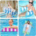 Miniatyrbild 4 av 5: 2-pack uppblåsbara poolflottörhängmattor, 4-i-1 multifunktionell uppblåsbar