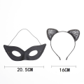 Miniatyrbillede 4 af 5: Glitter Katteøre Hovedbøjle + Katte Maske | Børn og Voksne Fest, Jul