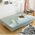 Miniatyrbillede 2 af 4: Strækbar armløs sofaovertræk, Universal armløs sofaovertræk Alle dækket sammenklappelig sofa beskytter, Nem at installere og rengøre, 3 sæder Clic Clac overtræk, Aske