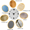 Pikkukuva 4 / 5: Moderni hiljainen DIY seinäkello (musta, 70-90 cm), 3D-tarra, Ho:lle