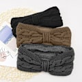 Miniatyrbilde 4 av 5: Grå, Svart, Khaki - Vinterhodebånd for Kvinner, Fleece Hodebånd
