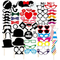 Pikkukuva 1 / 5: 58 x Paper Photo Booth Props Mustache Mask Bow Lips Hat Photo Boo