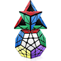 Pikkukuva 1 / 5: 2 kappaleen nopeuskuutiosarja, Megaminx Pyramid Speed ​​Cube Smooth Puz
