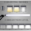 Miniatyrbillede 2 af 5: LED-skrivebordslampe, svingarmlampe, med armatur, dæmpbar, 3 farvetilstande og 10 justerbar lysstyrke, øjenbeskyttende skrivebordslampe til hjemmekontoret (sort)