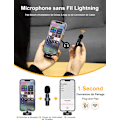 Miniatyrbillede 2 af 4: Trådløs Lavalier Mikrofon, CP1(A) 2.4GHz Trådløs Lavalier Mikrofon (Lightning Adapter), 1 Tran