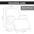 Miniatyrbild 5 av 5: Stretch Recliner Fåtöljöverdrag, 4-Delar Mjuk Soffaöverdrag med Fickor (Svart)