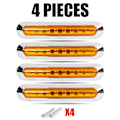 Miniatyrbillede 1 af 5: 4 stk. ravfarvet 9 LED positionslys til lastbiltrailer R