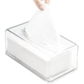 Miniatyrbillede 1 af 5: Kvadratisk Klar Akryl Vævsæske, Æske Dækker Rektangulær, Badeværelse Ansigts Serviet Æskeholdere, Bord Klar Tørretumbler Ark Dis