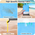 Miniatyrbillede 3 af 5: Grå + Blå- Strandtæppe Strandmåtte, 210 x 200 Sand Resistent B
