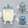 Miniatyrbild 4 av 5: Vintertjockad dun baby dun bomullsfylld blå jacka Ne
