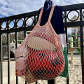 Miniatyrbild 4 av 5: Mesh Net Bag med lång axelrem, stretchbar, återanvändbar