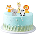 Miniatyrbillede 1 af 5: 5 stk. Sukkerfigurer Dyr Skov Kage Topper Jungle Zoo Saf