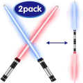 Miniatyrbillede 1 af 5: 2-delt LED Lightsaber-sæt, lys og lyd 2 i 1 lysende lyssværd