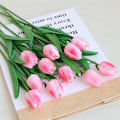 Miniatyrbild 1 av 5: 10 st konstgjorda tulpaner i pulverform, falska blommor i latexmaterial C