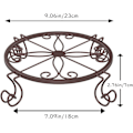 Miniatyrbilde 2 av 5: Blomsterpottestativ, sett med 3 runde metallstativ for planter, 9 tommer rust