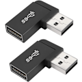 Miniatyrbillede 1 af 5: 90° vinklet USB 3.1-adapter 10 Gbps USB 3.1 han til hun, højre vinklet USB A 3.1-stikkonverter, understøtter dataoverførsel, OTG, 3A-opladning, 2 stk. (højre vinklet sidealbue)