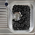 Miniatyrbillede 3 af 5: Justerbar PVC sort sten vaskbeskytter til Sta