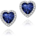Miniatyrbild 1 av 5: Cubic Zirconia örhängen studs, CZ örhängen studs vitguld 10MM