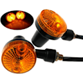 Miniatyrbillede 2 af 3: Motorcykel Blinklys Indikator Lampe 12V Universel Rund Form Amber Farve Sæt af 4stk